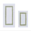 Better Trends 100% Cotton Hotel Collection Bath Mats Set, White & Sage Mats - Tufted, Reversible & Absorbent & Machine Washable 2 Piece Bathroom Rug Set, Shower & Sink Bath Mat, Rugs for Bathroom view 1