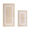 Better Trends 100% Cotton Hotel Collection Bath Mats Set, Sand & White Mats - Tufted, Reversible & Absorbent & Machine Washable 2 Piece Bathroom Rug Set, Shower & Sink Bath Mat, Rugs for Bathroom view 1