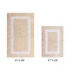 Better Trends 100% Cotton Hotel Collection Bath Mats Set, Sand & White Mats - Tufted, Reversible & Absorbent & Machine Washable 2 Piece Bathroom Rug Set, Shower & Sink Bath Mat, Rugs for Bathroom view 2