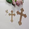 10pcs of Acrylic Baptism Cross Cake Topper, Mirror Cross Cake Decor, Gold Holy Communion Cross (6'', Rose Gold Mirror) view 1