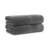 Aston & Arden Aegean Terry Solid Bath Towels, Pack of 2, 100% Turkish Cotton 600 GSM Oversized Bathroom Towels for Spa or Hotel, 30 x 60 in, Dark Grey view 1