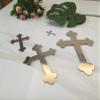 10pcs of Acrylic Baptism Cross Cake Topper, Mirror Cross Cake Decor, Gold Holy Communion Cross (8'', Silver Mirror) view 1