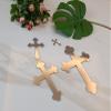 10pcs of Acrylic Baptism Cross Cake Topper, Mirror Cross Cake Decor, Gold Holy Communion Cross (8'', Silver Mirror) view 2