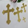 10pcs of Acrylic Baptism Cross Cake Topper, Mirror Cross Cake Decor, Gold Holy Communion Cross (8'', Gold Mirror) view 1