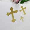 10pcs of Acrylic Baptism Cross Cake Topper, Mirror Cross Cake Decor, Gold Holy Communion Cross (8'', Gold Mirror) view 3