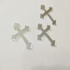 10pcs Acrylic Baptism Cross Cake Topper, Mirror Cross Cake Decor, Gold Holy Communion (4'', Silver Mirror) view 1