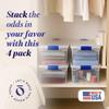 HOMZ 4-Pack Secure Latch, Clear Plastic Storage Organizer Bins, 66 Quart, Blue Latches - Stackable Organizing Containers for Home, Garage, and Office view 3