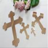 10pcs Acrylic Baptism Cross Cake Topper, Mirror Cross Cake Decor, Gold Holy Communion (8'', Rose Gold Mirror) view 1