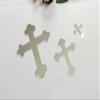 10pcs Acrylic Baptism Cross Cake Topper, Mirror Cross Cake Decor, Gold Holy Communion (6'', Silver Mirror) view 4