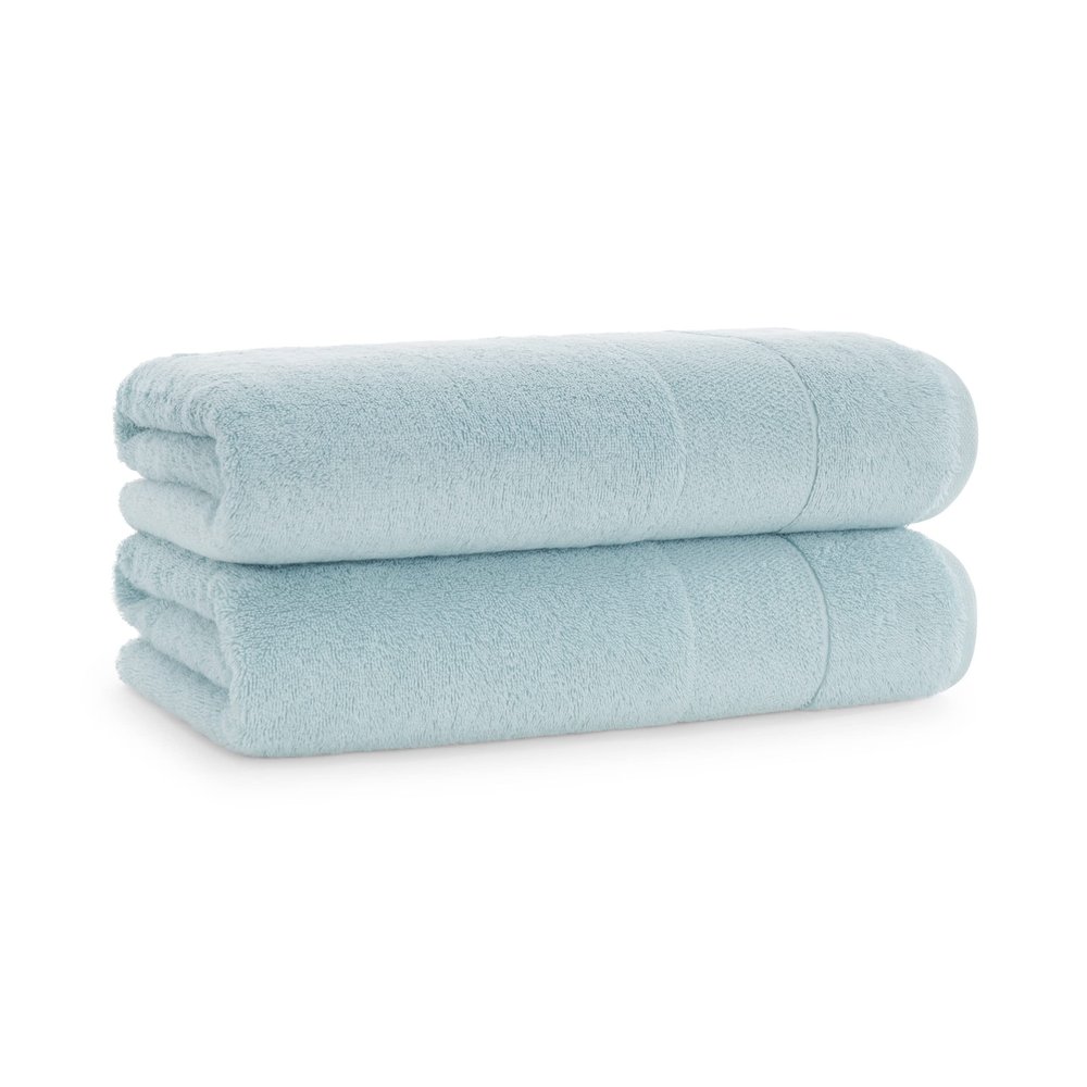 Aston & Arden Aegean Terry Solid Bath Towels, Pack of 2, 100% Turkish Cotton 600 GSM Oversized Bathroom Towels for Spa or Hotel, 30 x 60 in, Sterling Blue