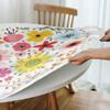 Yaofuren Round Table Cover Flower Pattern, Elastic Edge,Waterproof Wipeable Round Table Cover Dining Room Table,Multicolor,for 28" to 35" Round Tables view 4