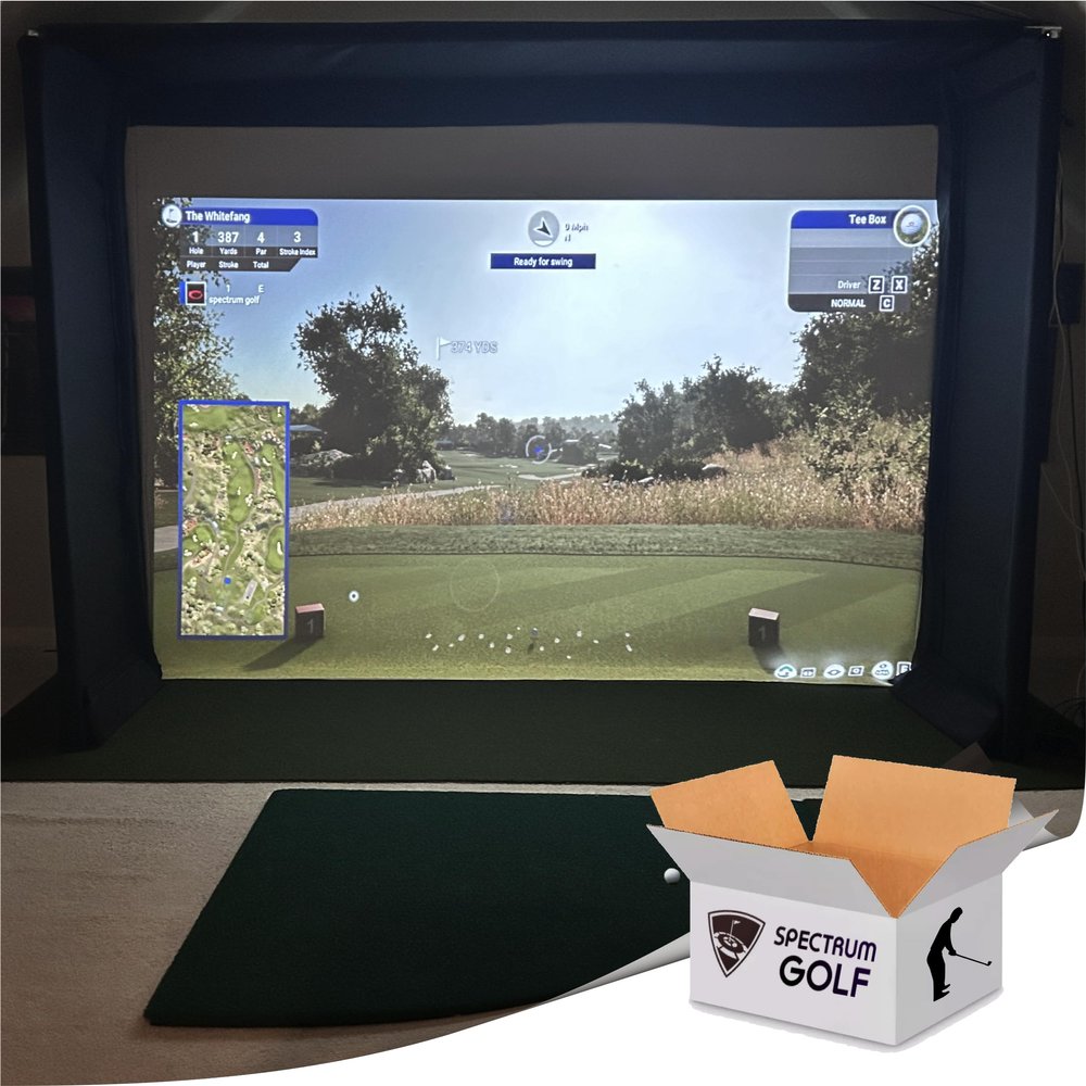 Golf Screen Poly Blend Notched for Golf Simulator-Triple Hemmed-US Made (144 x 105)