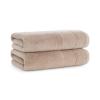 Aston & Arden Aegean Terry Solid Bath Towels, Pack of 2, 100% Turkish Cotton 600 GSM Oversized Bathroom Towels for Spa or Hotel, 30 x 60 in, Hummus view 1