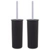 Superio Decorative Plastic Toilet Bowl Brush and Holder Set, Cleaner Scrubber for Bathroom (2, Brown) view 1