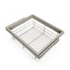 Emuca - Kit of wire basket and rack with soft-close slide for closets, adjustable, module 600mm (23,6 inch), Stone grey painted view 1