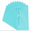Pack of Ten Acid Free 8.5x11 Mats Bevel Cut for 6x8 Photos - Aquamarine Blue Precut Matboards With Backing Boards and Self Seal Photo Mat Bags For Pictures, Photos, Framing - 4-ply Thickness view 3