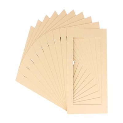 Poster Palooza Pack of Ten Acid Free 8x11 Mats Bevel Cut for 5.5x8.5 Photos - Beige Precut Matboards With Backing Boards and Self Seal Photo Mat Bags For Pictures, Photos, Framing - 4-ply Thickness