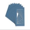 Pack of Ten Acid Free 8.5x11 Mats Bevel Cut for 6x8 Photos - Steel Blue Precut Matboards With Backing Boards and Self Seal Photo Mat Bags For Pictures, Photos, Framing - 4-ply Thickness view 3