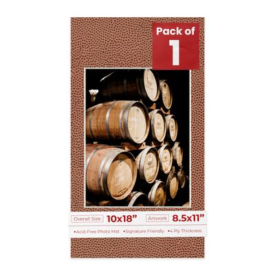 Poster Palooza 10x18 Mat Bevel Cut for 8.5x11 Photos - Acid Free Football Texture Precut Matboard - For Pictures, Photos, Framing - 4-ply Thickness