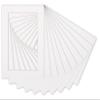 Poster Palooza 8.5x11 Mat Bevel Cut for 6x8 Photos - Acid Free White Precut Matboard With Backing Board and Crystal Clear, Self Seal Photo Mat Bag - For Pictures, Photos, Framing - 4-ply Thickness view 4