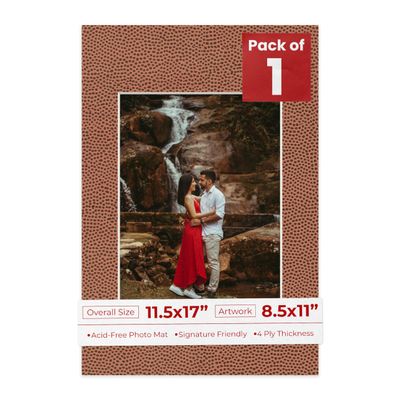 Poster Palooza 11.5x17 Mat Bevel Cut for 8.5x11 Photos - Acid Free Football Texture Precut Matboard - For Pictures, Photos, Framing - 4-ply Thickness
