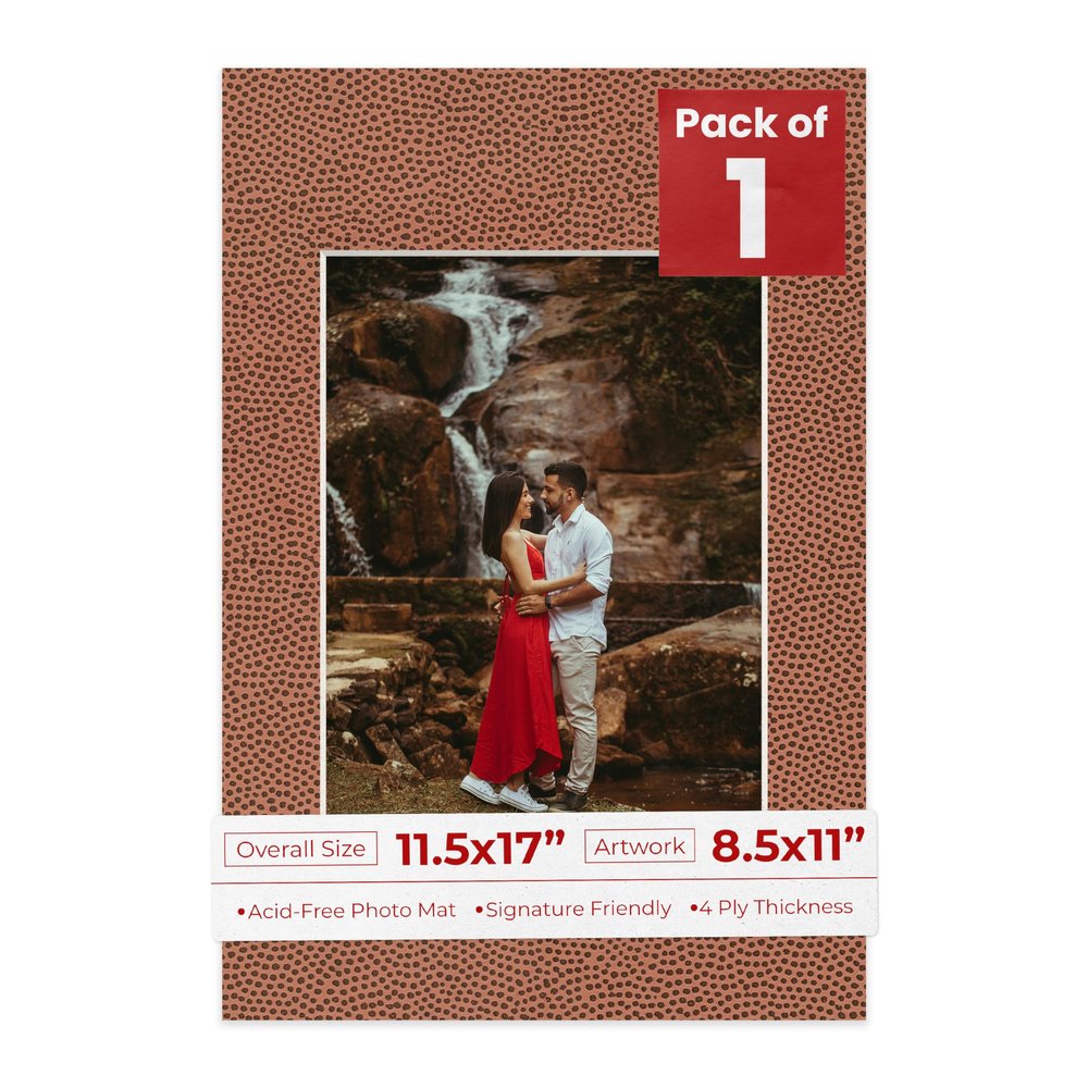 Poster Palooza 11.5x17 Mat Bevel Cut for 8.5x11 Photos - Acid Free Football Texture Precut Matboard - For Pictures, Photos, Framing - 4-ply Thickness