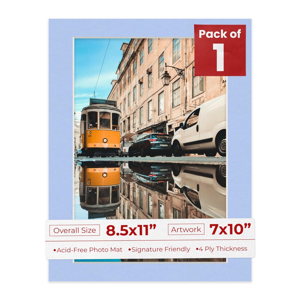 Poster Palooza 8.5x11 Mat Bevel Cut for 7x10 Photos - Acid Free Basketball Texture Precut Matboard - For Pictures, Photos, Framing - 4-ply Thickness