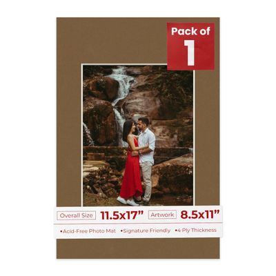 Poster Palooza 11.5x17 Mat Bevel Cut for 8.5x11 Photos - Acid Free Basketball Texture Precut Matboard - For Pictures, Photos, Framing - 4-ply Thickness