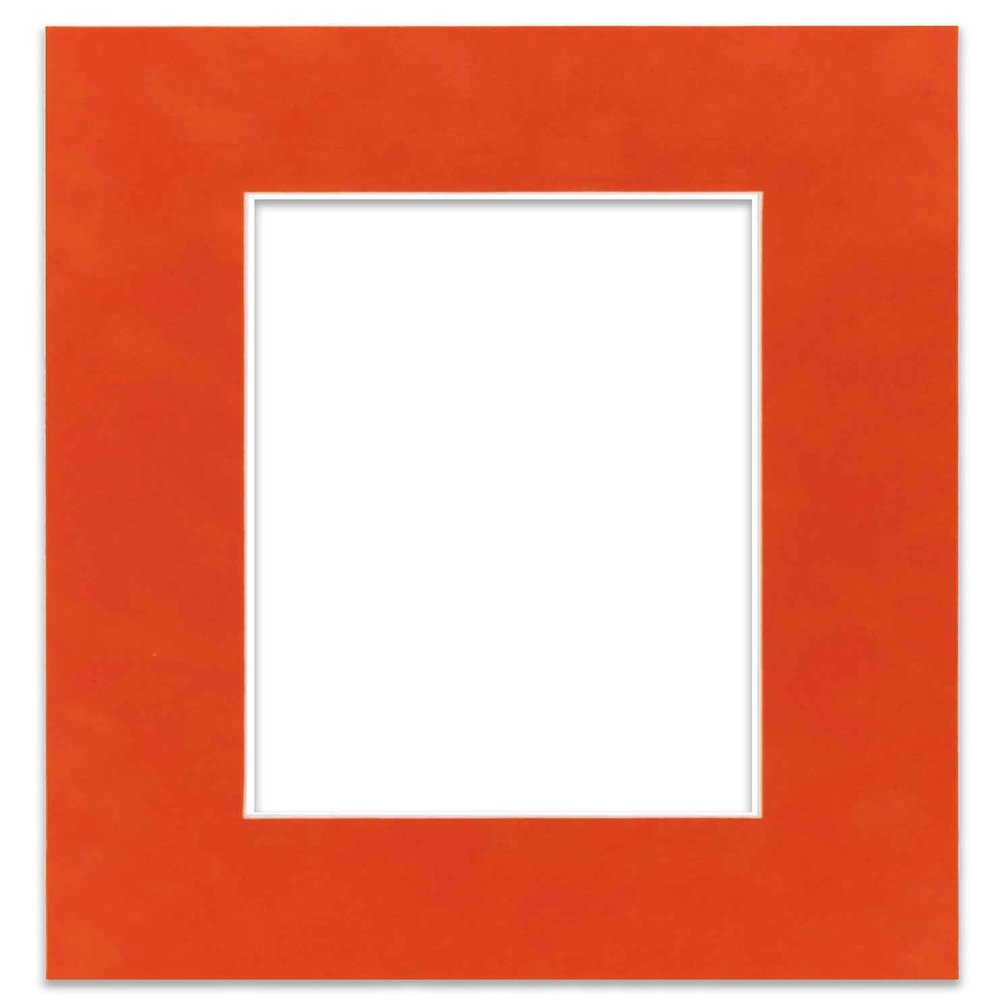 Poster Palooza 10x18 Mat Bevel Cut for 8.5x11 Photos - Acid Free Orange Suede Precut Matboard - For Pictures, Photos, Framing - 4-ply Thickness