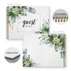 Canopy Street Hardcover Lush Greenery Wedding Guestbook / 120 Lined Guest Signature Pages Inside / 8.5" x 11" Landscape Lay Flat Event Guest Book/Gold Metal Spiral Binding view 2