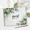 Canopy Street Hardcover Lush Greenery Wedding Guestbook / 120 Lined Guest Signature Pages Inside / 8.5" x 11" Landscape Lay Flat Event Guest Book/Gold Metal Spiral Binding view 4