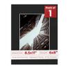 Poster Palooza 8.5x11 Mat Bevel Cut for 6x8 Photos - Acid Free Black Suede Precut Matboard - For Pictures, Photos, Framing - 4-ply Thickness view 1