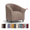 PAULATO BY GA.I.CO. Barrel Chair Slipcover - Armchair Cover - Tub Chair Slipcovers - Club Chairs Cover - 1-Piece Form Fit Stretch Stylish Furniture Protector - Microfibra Collection (Marsala) view 1