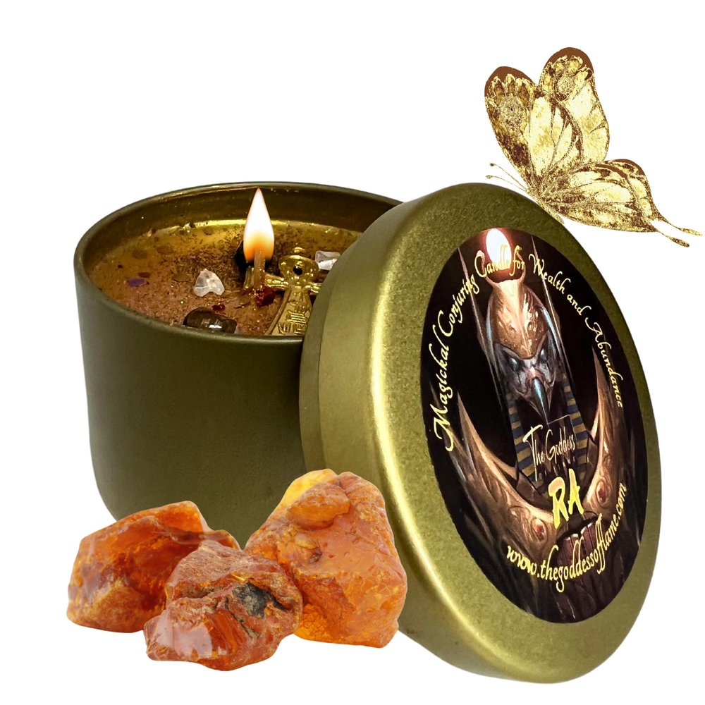 Ra Egyptian God of the Sun Spiritual Offering Candle for Wealth, Health and Enlightenment (Medium)
