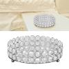 8 Inch Round Vanity Tray Mirrored Crystal Metal Display for Makeup Perfume Jewelry Organizer and Home Decor view 3