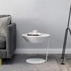 FUFU Multifunctional Sofa Table, Two-Layer Storage, PC Plastic Table Top, Metal Frame -50 * 50 * 45cm (Color : White) view 2