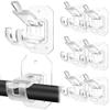 8PCS Upgraded No Drill Curtain Rod Brackets No Drilling Curtain Rod Holders Self Adhesive Curtain Rod Hooks Nail Free Adjustable Curtain Hangers Suitable for Poles of 0.78~1.57 Inch(Transparent) view 1