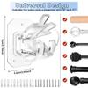 8PCS Upgraded No Drill Curtain Rod Brackets No Drilling Curtain Rod Holders Self Adhesive Curtain Rod Hooks Nail Free Adjustable Curtain Hangers Suitable for Poles of 0.78~1.57 Inch(Transparent) view 2