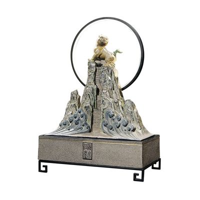 Rocky Falls Indoor Tabletop Water Fountain Desk Fountain Living Room Decoration Desk Fountain Office Lucky Decorative Fountain Indoor Resin Waterfall Fountain Serene Rock Water Feature Indoor Relaxati