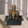 Rocky Falls Indoor Tabletop Water Fountain Desktop Fountain Office Desk Lucky Decorative Fountain Home Decoration Desktop Fountain Indoor Lighting Water Sound Waterfall Serene Rock Water Feature Indoo view 3