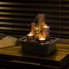 Rocky Falls Indoor Tabletop Water Fountain Desktop Fountain Office Desk Lucky Decorative Fountain Home Decoration Desktop Fountain Indoor Lighting Water Sound Waterfall Serene Rock Water Feature Indoo view 4