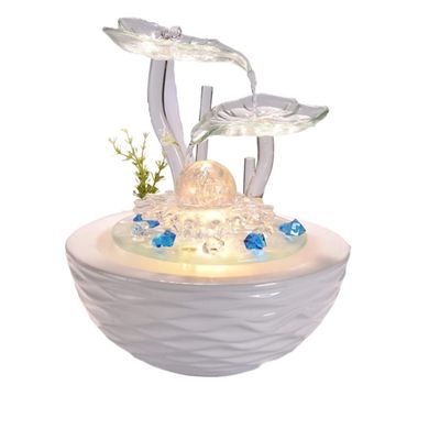 Rocky Falls Indoor Tabletop Water Fountain Tabletop Fountain Indoor Handmade Ceramic Water Cycle Decoration Office Desk Lucky Decoration Desktop Fountain Serene Rock Water Feature Indoor Relaxation Fo