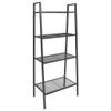 vidaXL Freestanding Ladder Bookcase with 4 Mesh Metal Shelves, Anthracite - Compact, Easy to Maintain, Suitable for Office, Bathroom or Living Room view 1