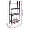 vidaXL Freestanding Ladder Bookcase with 4 Mesh Metal Shelves, Anthracite - Compact, Easy to Maintain, Suitable for Office, Bathroom or Living Room view 2
