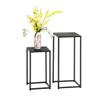 FUFU Marble Nesting Table Living Room Bedroom Home Office, 2 Piece Set-BIACK view 1
