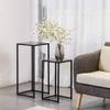 FUFU Marble Nesting Table Living Room Bedroom Home Office, 2 Piece Set-BIACK view 2