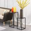 FUFU Marble Nesting Table Living Room Bedroom Home Office, 2 Piece Set-BIACK view 4