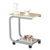 FUFU Mobile Computer Desk Office Wheeled Writing Desk Small Space Workstation -Wood Color view 1