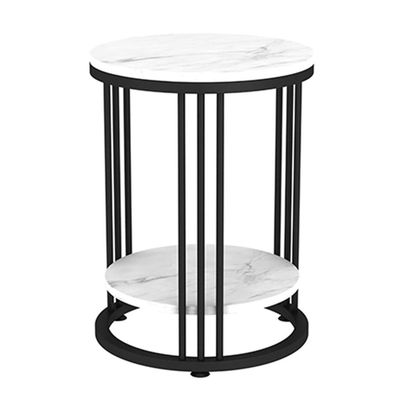 FUFU Metal Sofa Side Table, Living Room Storage Table, Telephone Table, Bedroom Bedside Table 40cm * 40cm * 55cm (Color : Black)