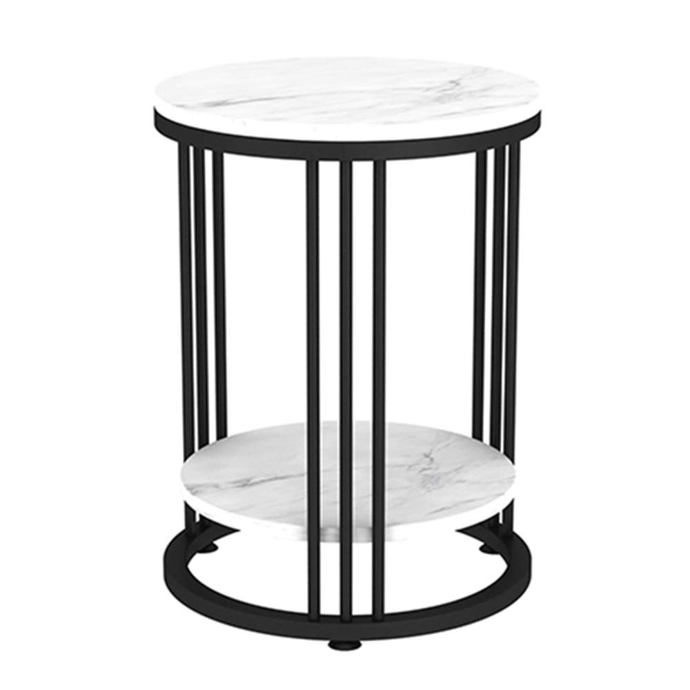 FUFU Metal Sofa Side Table, Living Room Storage Table, Telephone Table, Bedroom Bedside Table 40cm * 40cm * 55cm (Color : Black)